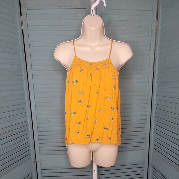 No Boundaries Shirt Blouse ~ Sz M 7-9 ~ Yellow & Blue ~ Sleeveless - Picture 1 of 6